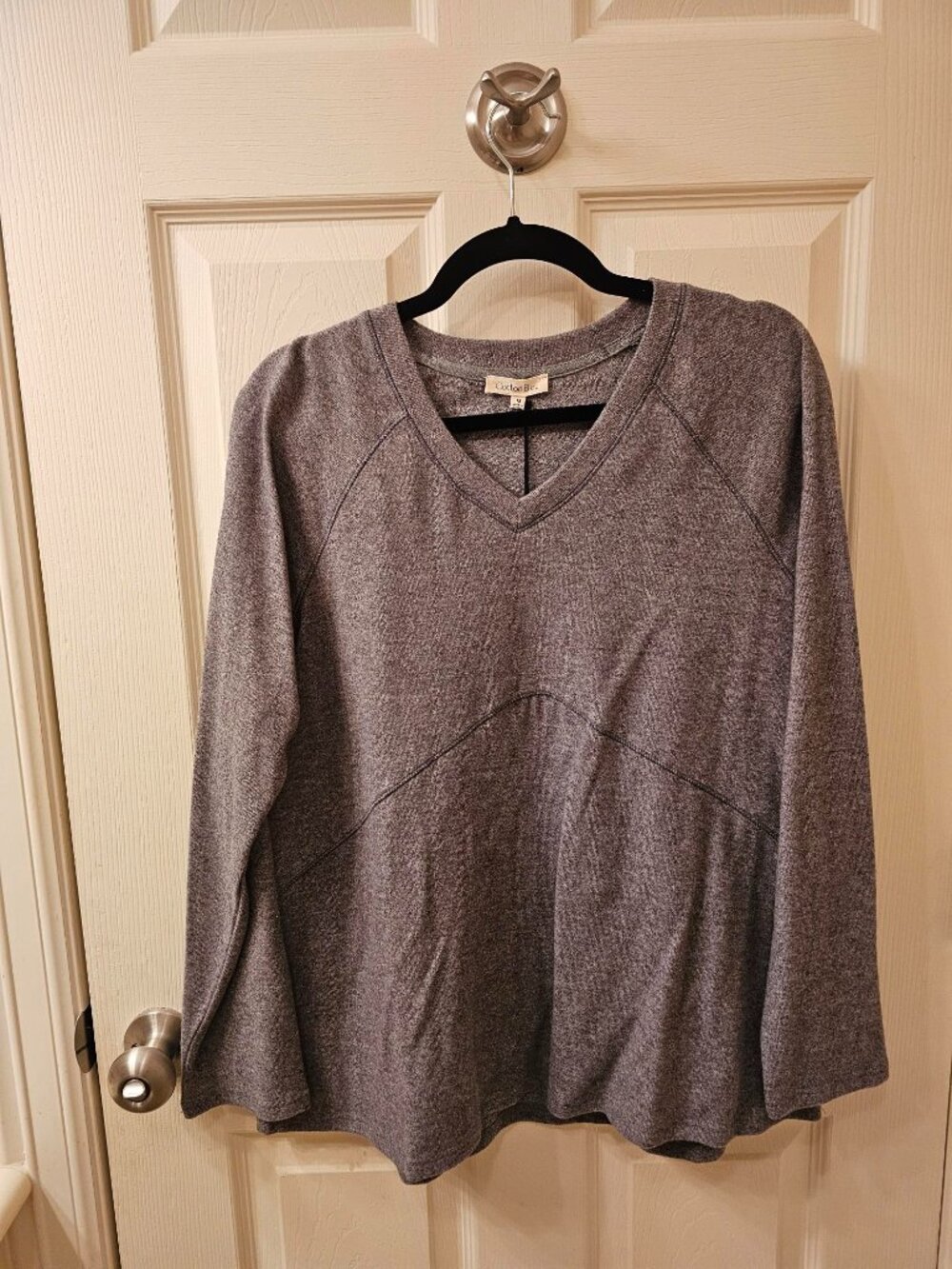NWT Cotton Bleu Medium Grey Sweater Blouse